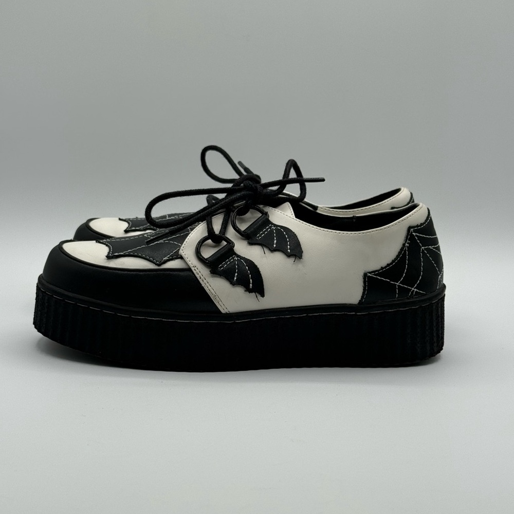 Creepers StrangeCvlt- Krypt Spider Web White/Black Size 7 - Picture 12 of 15
